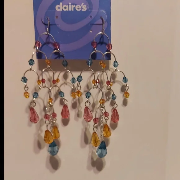 NWT Boho silver earrings with beads - Picture 2 of 4